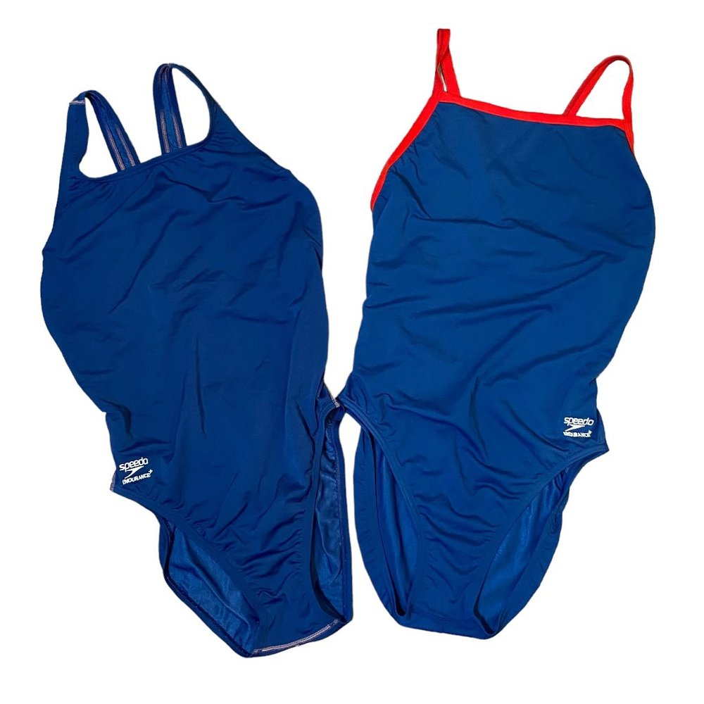 Lot of 2! - Speedo Endurance+ Flyback Training One Piece Swimsuits Womens 12/38